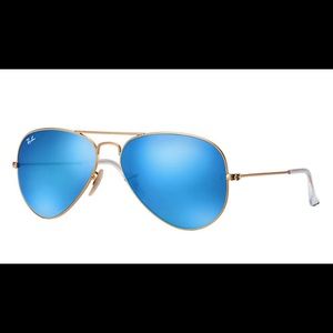 Women’s Ray Ban Aviator Blue Flash Lens